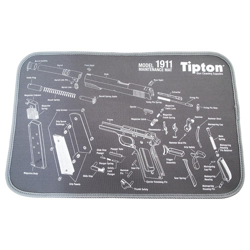 Tipton 1911 Maintenance Mat Handgun Schematic Neoprene Construction