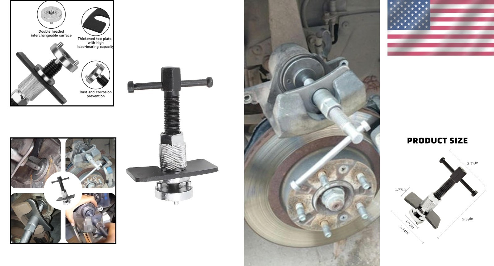 Universal 3pcs Brake Caliper Piston Rewind Tool for Efficient Auto Repairs