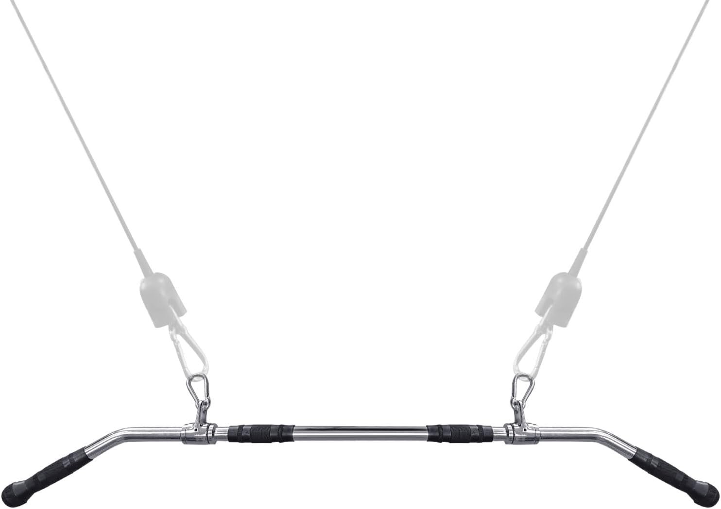 48'' LAT Pull Down Bar Rotating Double Hooks Dual Pulley Cable Machine Tricep