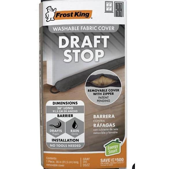 NEW Zippered Draft Stopper for Doors Blocks Cold Air, Dust, Noise & Insects