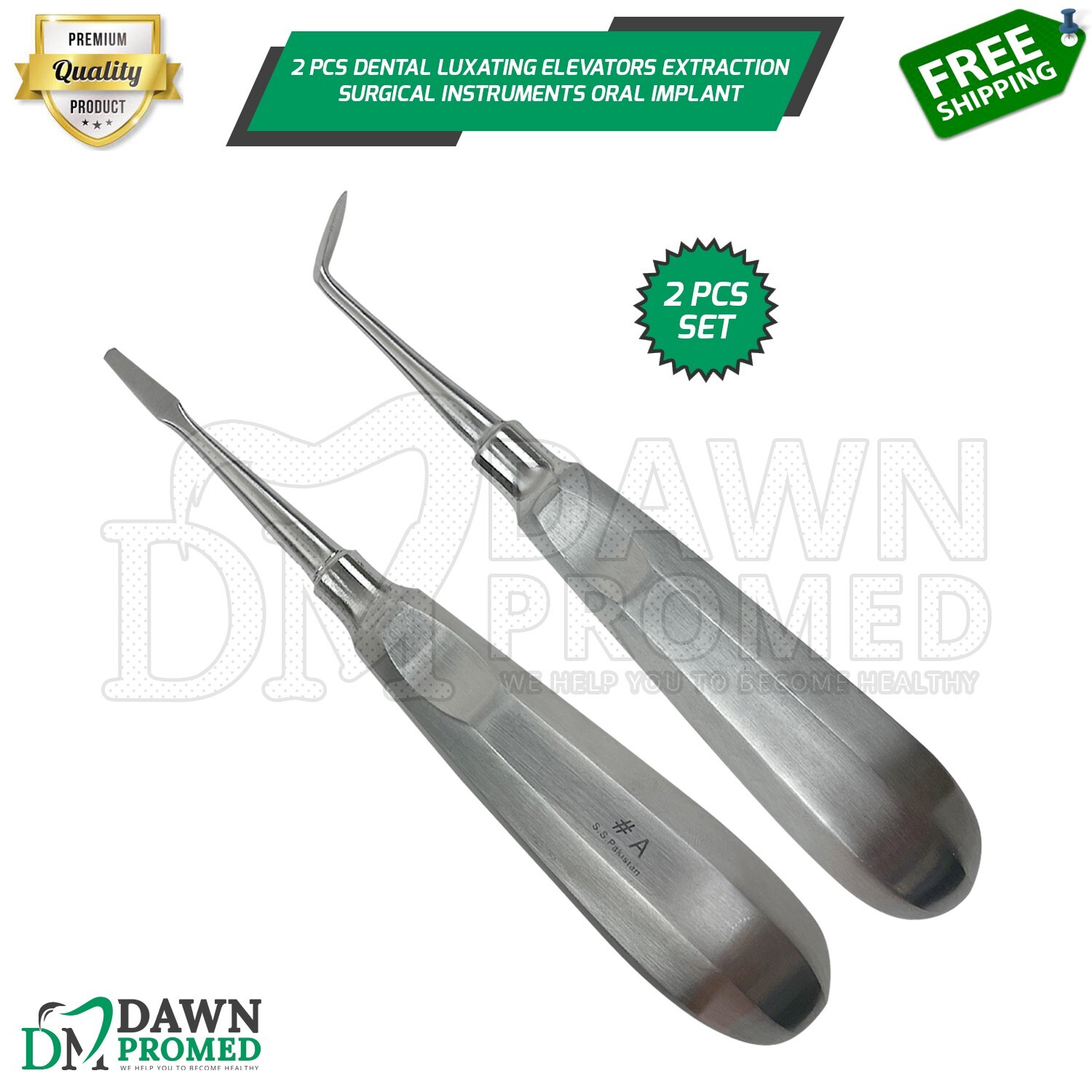 2 pcs Dental Luxating Elevators Set Extraction Surgical Instruments Oral Implant