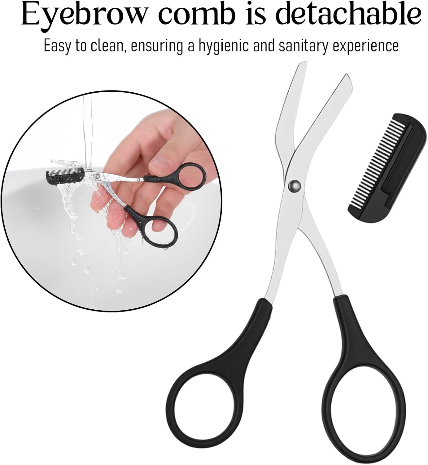 2PCS Eyebrow Trimmer Scissors Eyebrow Scissors with Comb Professional Travel