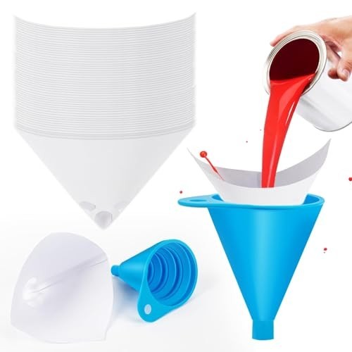 75 Paint Strainers Paper Cone - Mixing Cup Strainer Fine Mesh Filters...