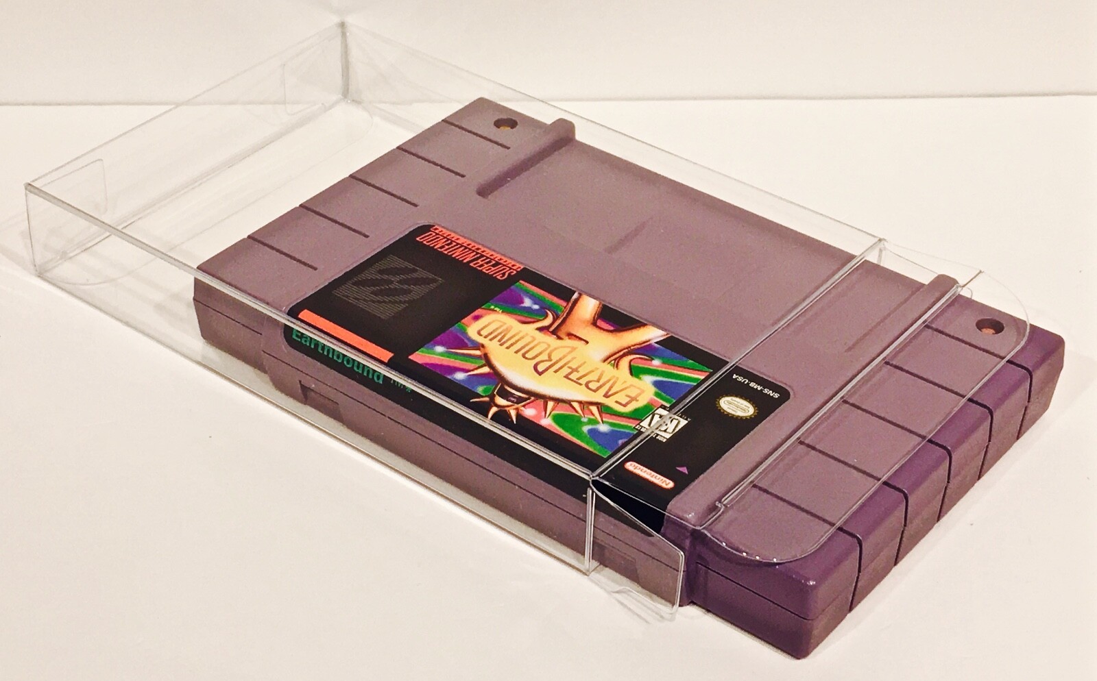 10 SNES CARTRIDGE PROTECTORS Custom Clear Cases Super Nintendo Video Game Carts