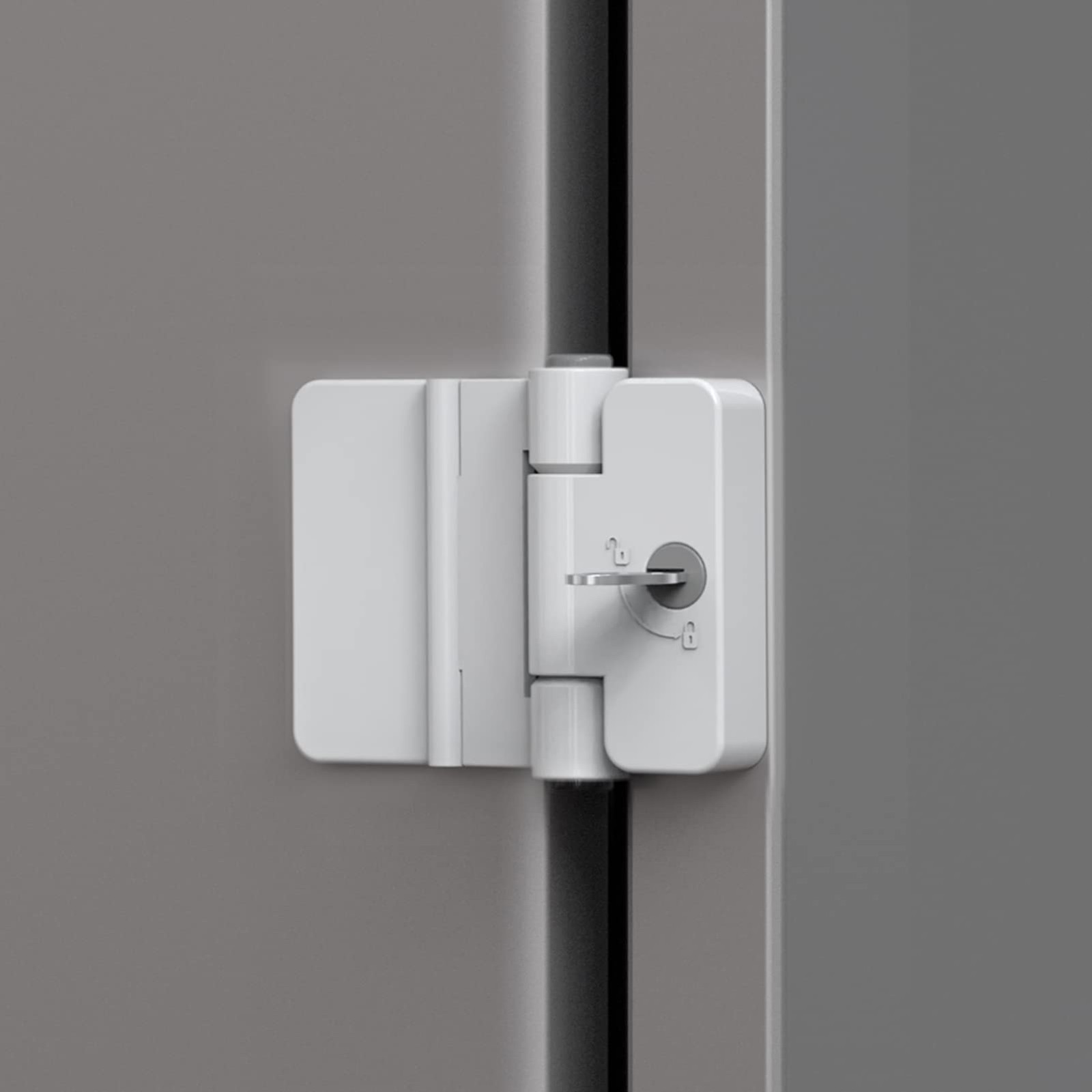1 Pack Refrigerator Door Locks Double Button Adhesive Fridge Lock with Keys