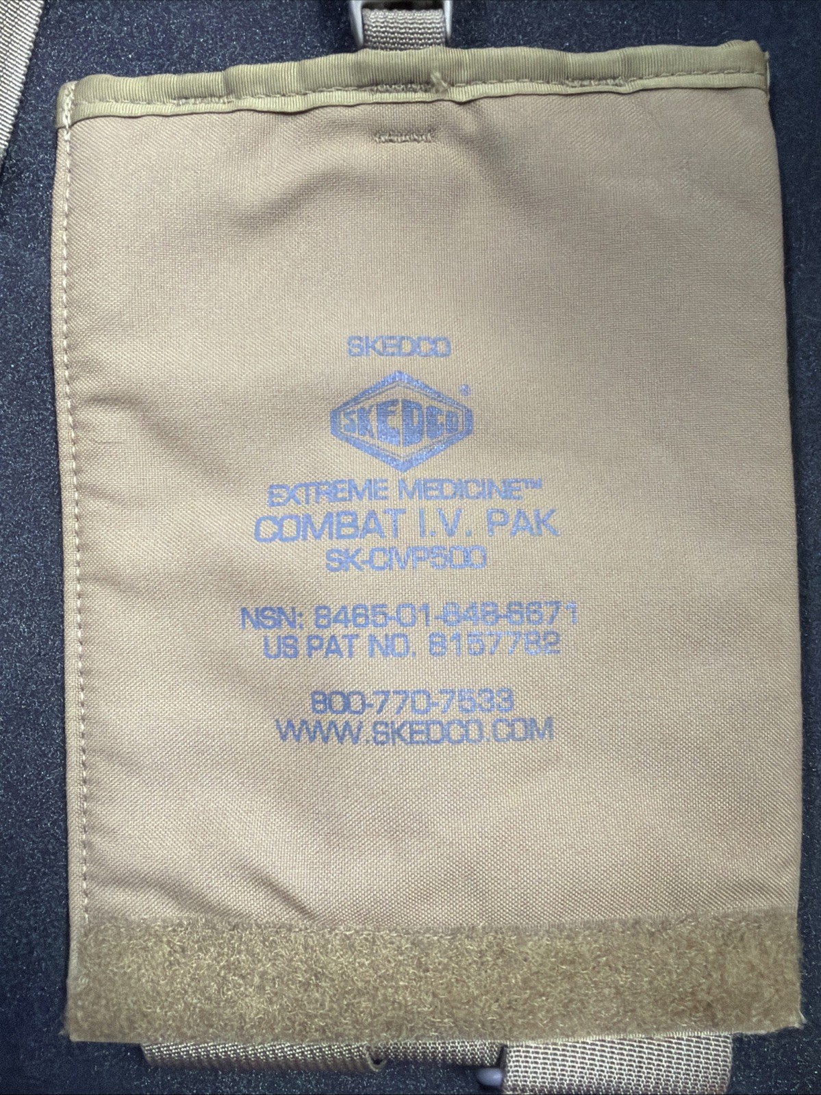 NEW SKEDCO extreme medicine combat I.V PAK coyote tan