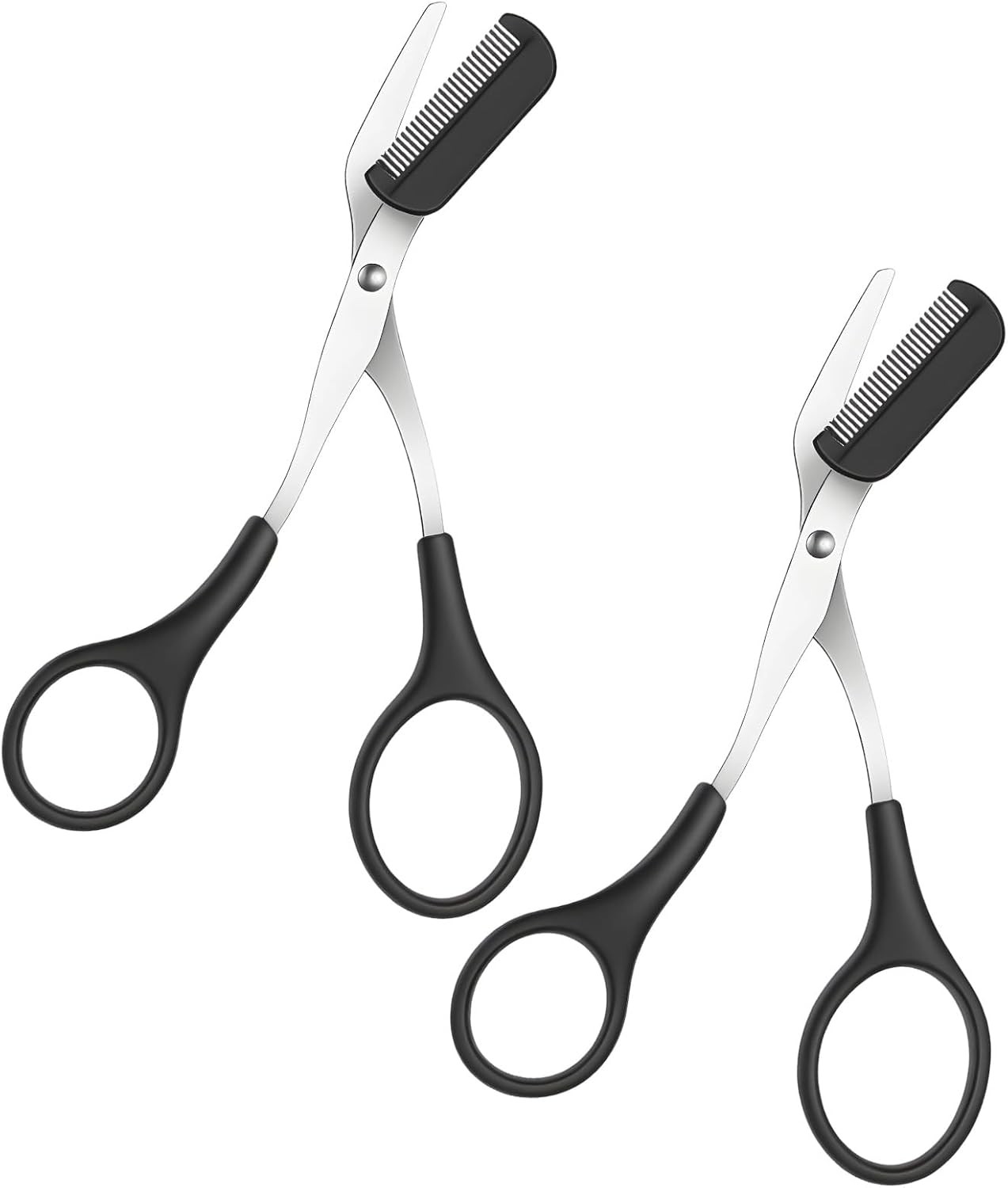2PCS Eyebrow Trimmer Scissors Eyebrow Scissors with Comb Professional Travel