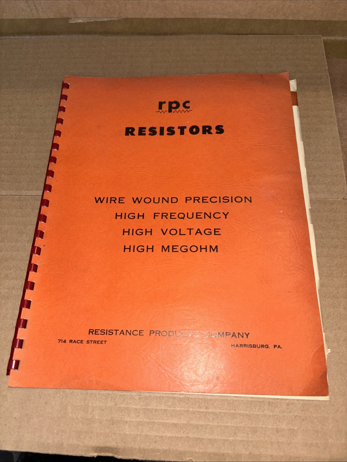 1950 RPC Resistors Harrisburg, PA Resistance Products CATALOG