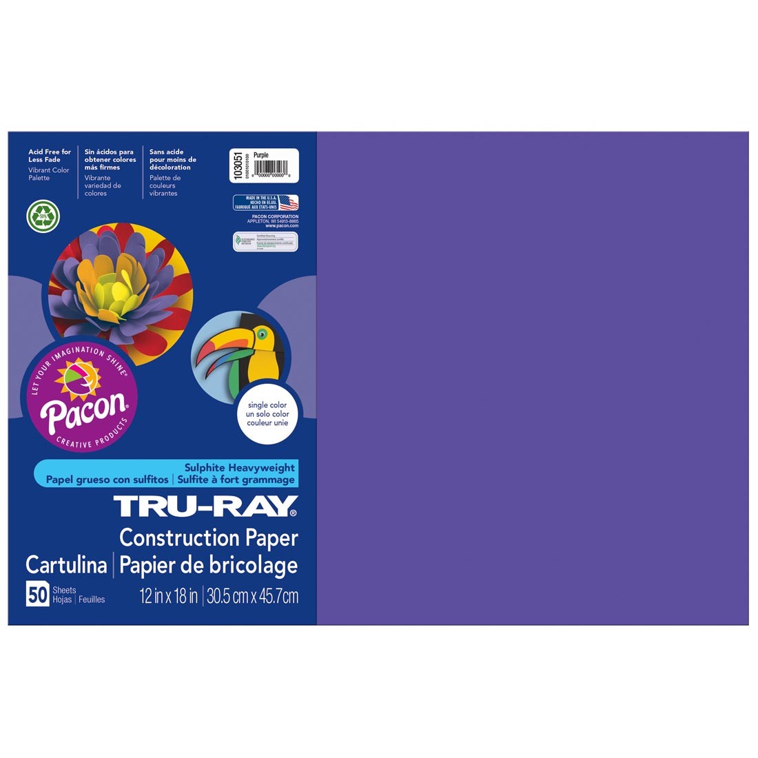 Tru-Ray Construction Paper 12x18" Purple
