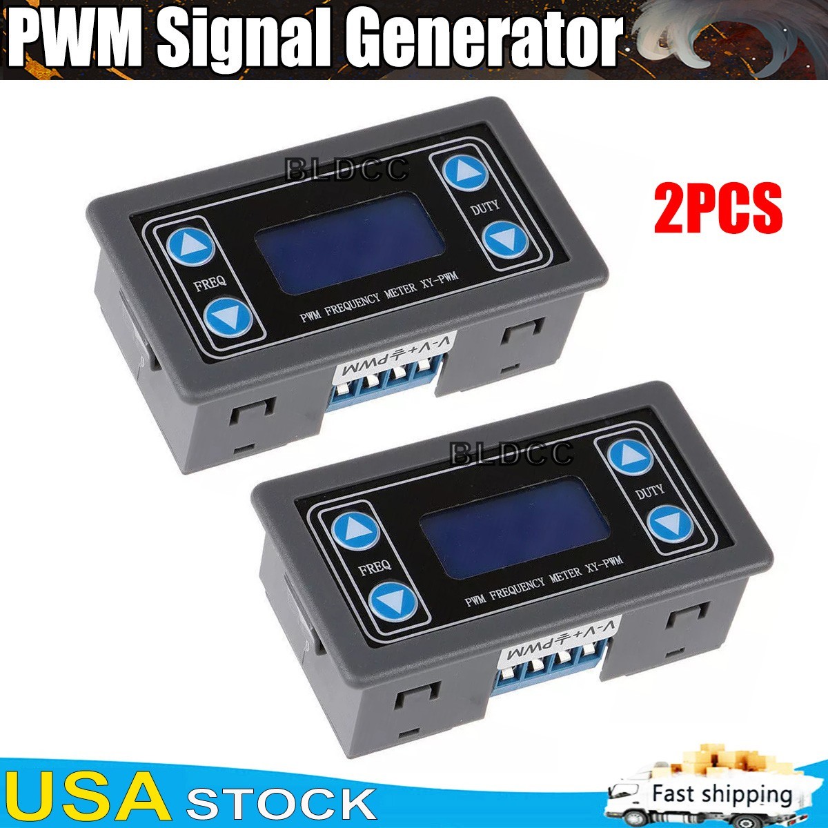 2* DC 3.3V-30V XY-PWM Signal Generator PWM Pulse Frequency Duty Cycle Adjustable
