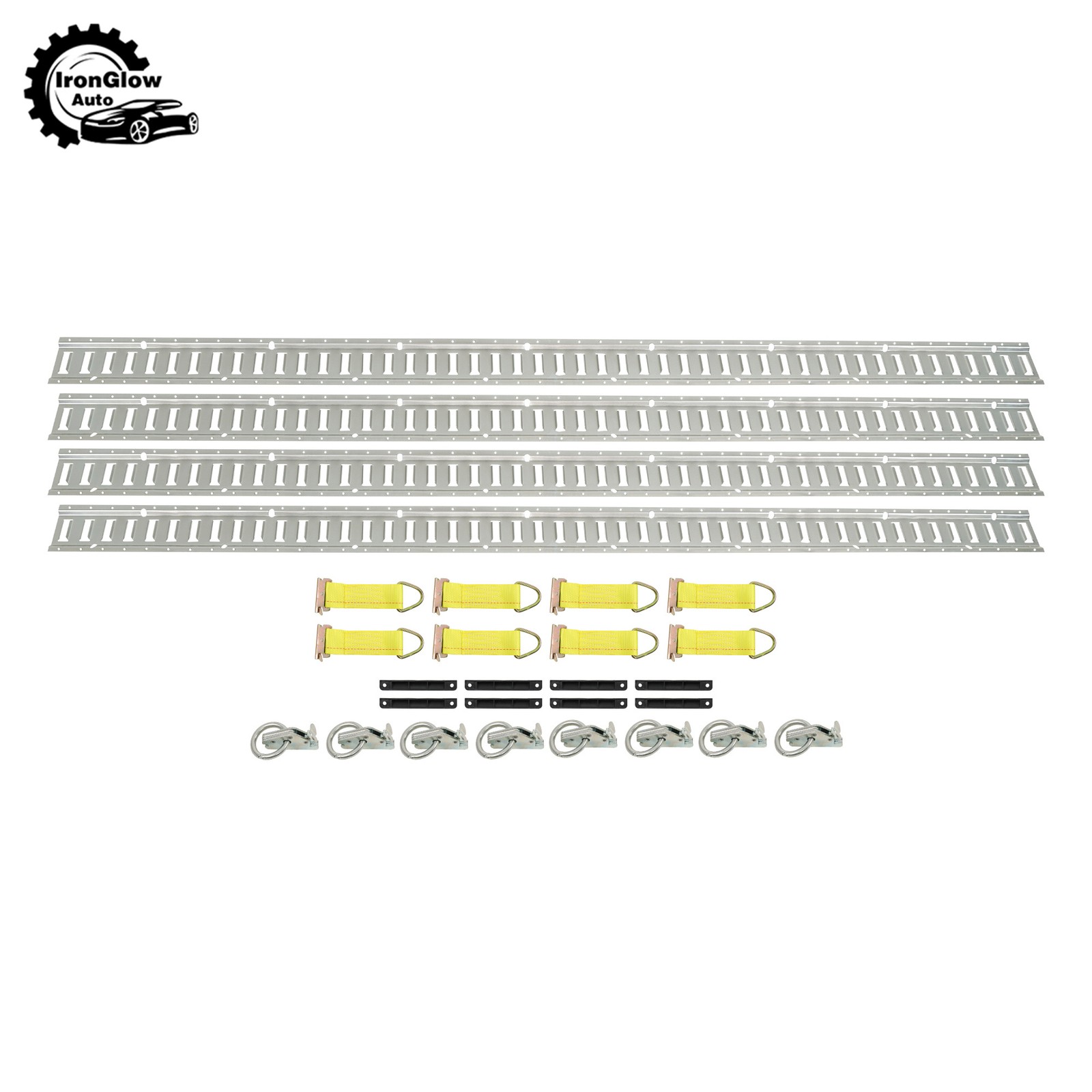 28 Piece 8' Galvanized E Track Rail Set Silver Finish For Large Cargo Trailers
