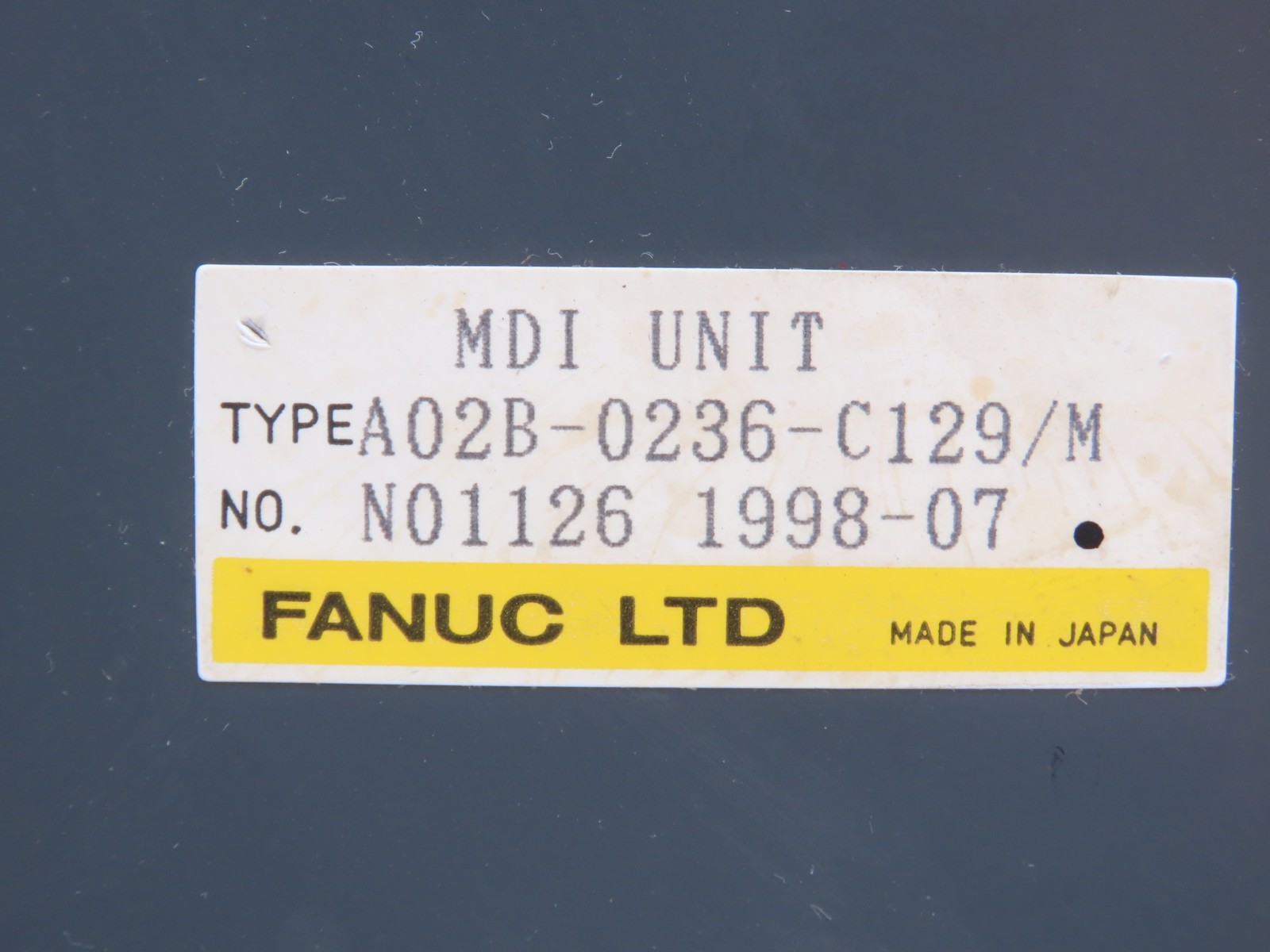Fanuc A02B-0236-C129/M MDI Unit Operator Keypad CNC Control Panel