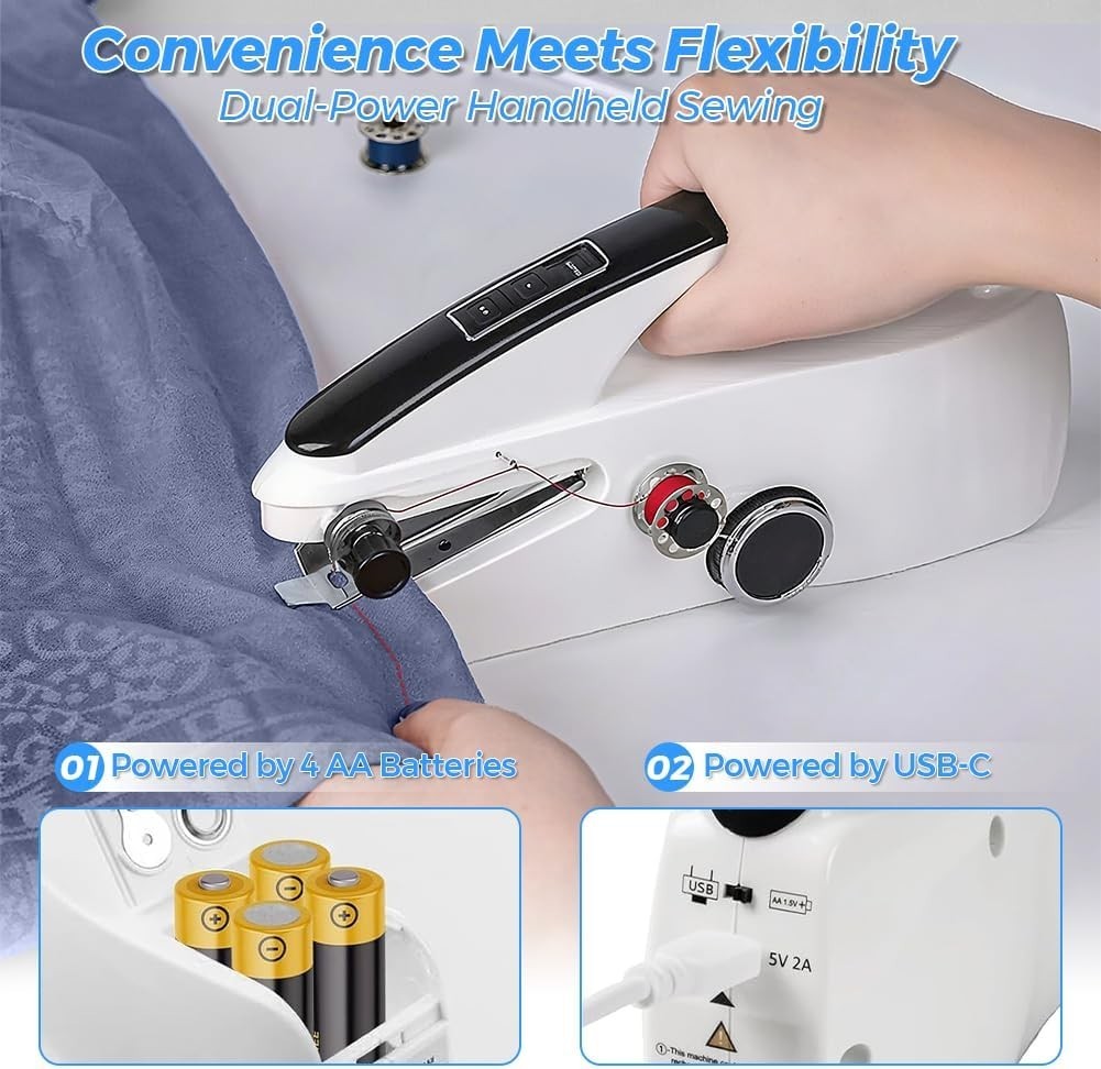 Handheld Sewing Machine 8" Mini Electric Portable Sewing Machine Portable