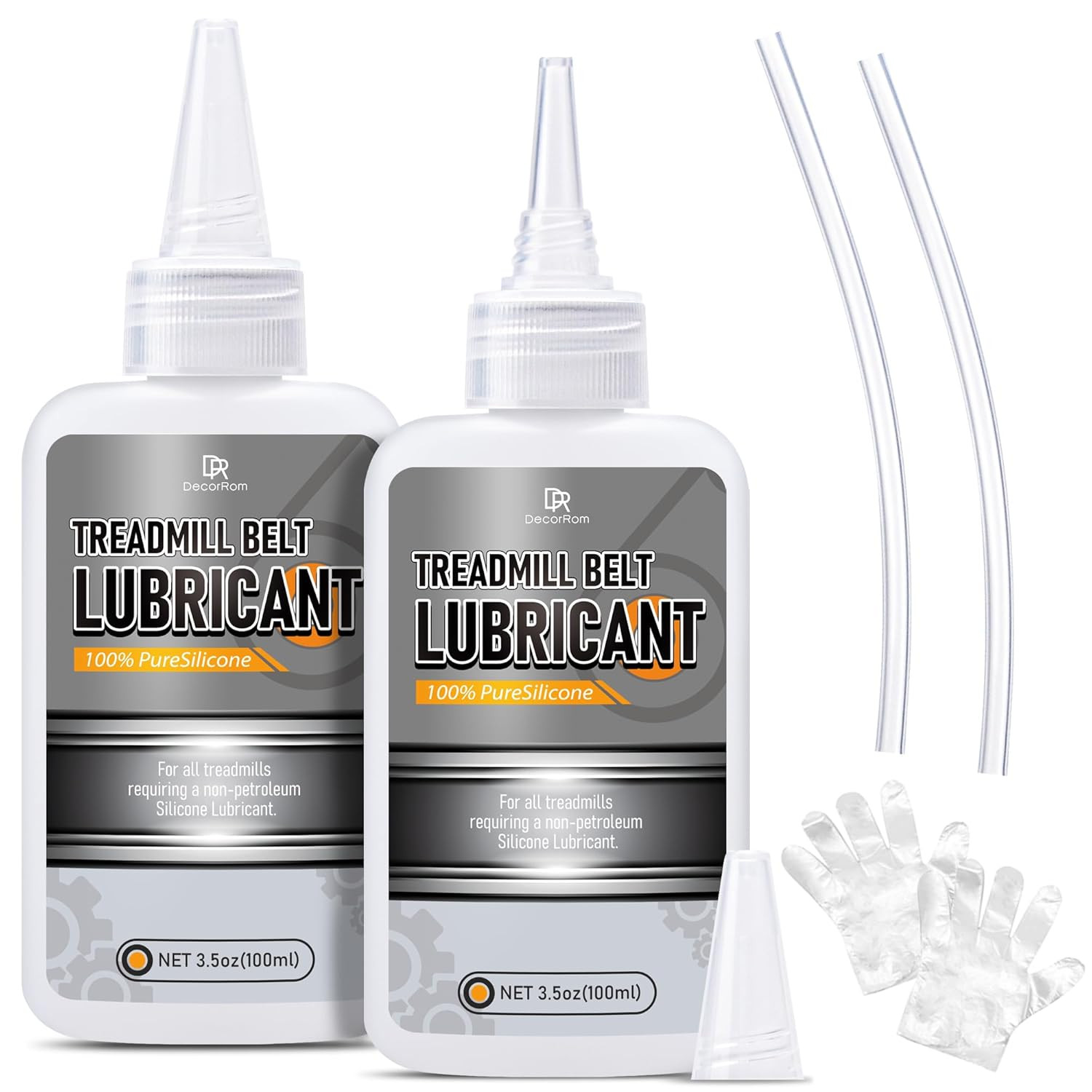 Silicone Treadmill Lubricant - 7Oz Treadmill Lube with Application Tubes, 100% S