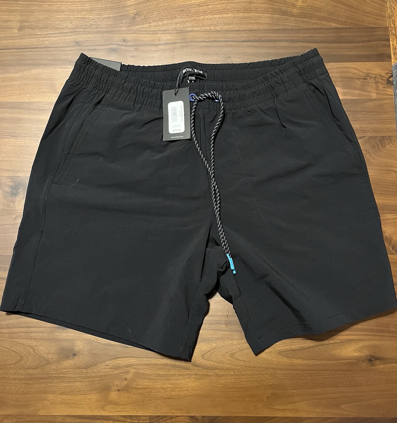 NWT Bonobos Men’s Black Drawstring “The Rec Short” / Size Medium / 7” Inseam