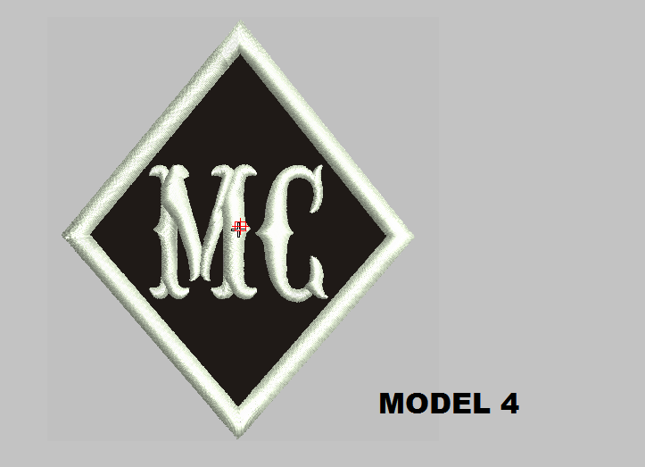 Custom Embroidery Diamond Embroidered MC PATCH, badge, tag sew on
