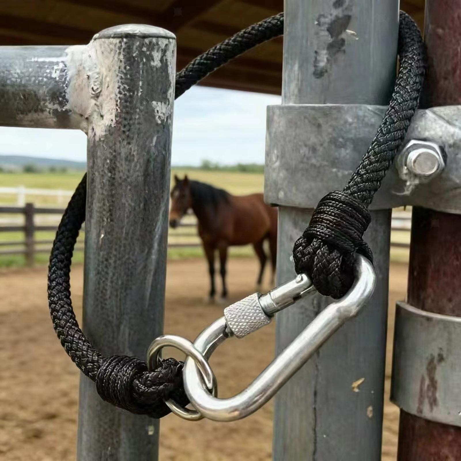 Braided Rope Tie with Snaps Hook Equestrian Accessories Functional Versatile