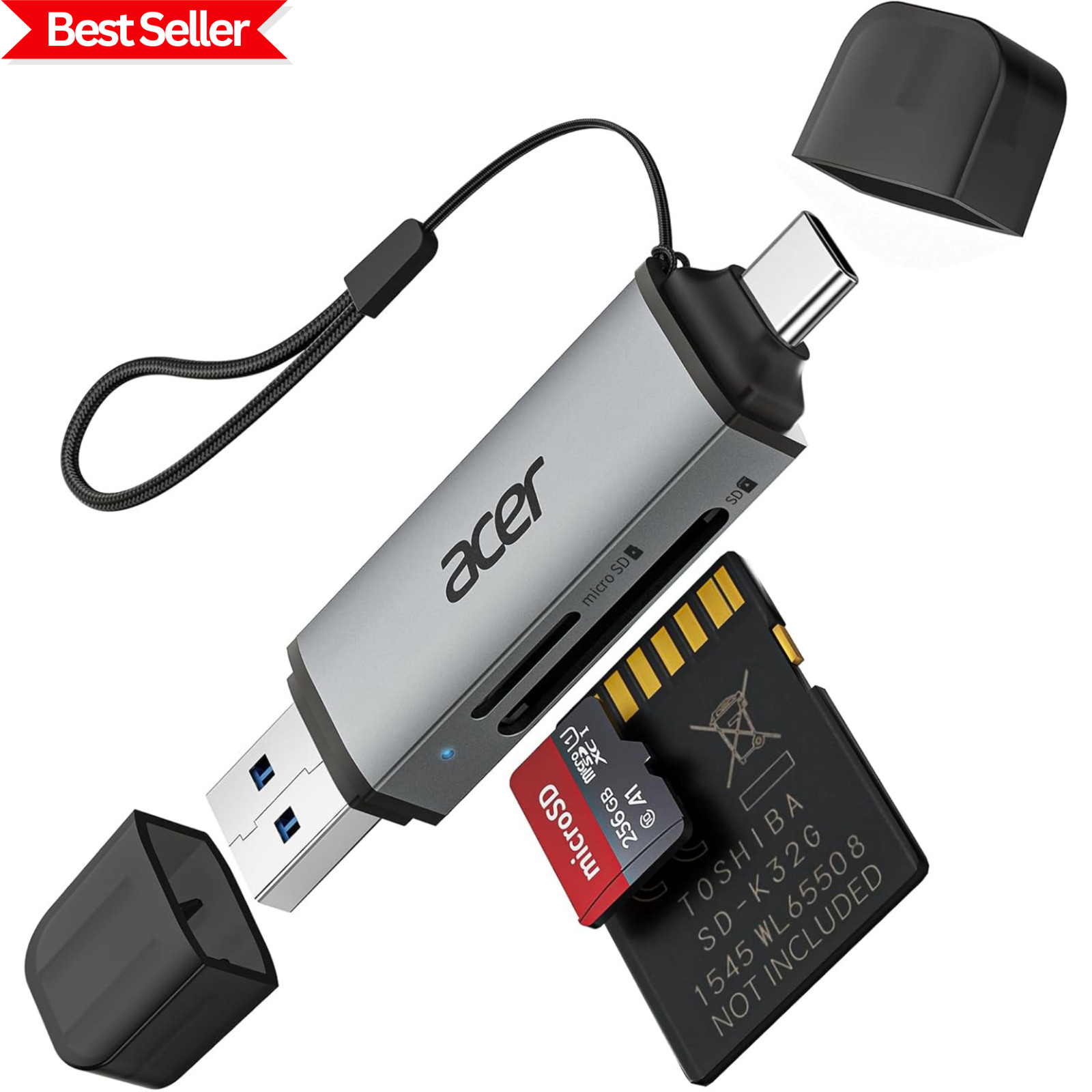 SD Card Reader USB C, Dual Slots USB 3.0 Type C to Micro SD Card Adapter, Memory