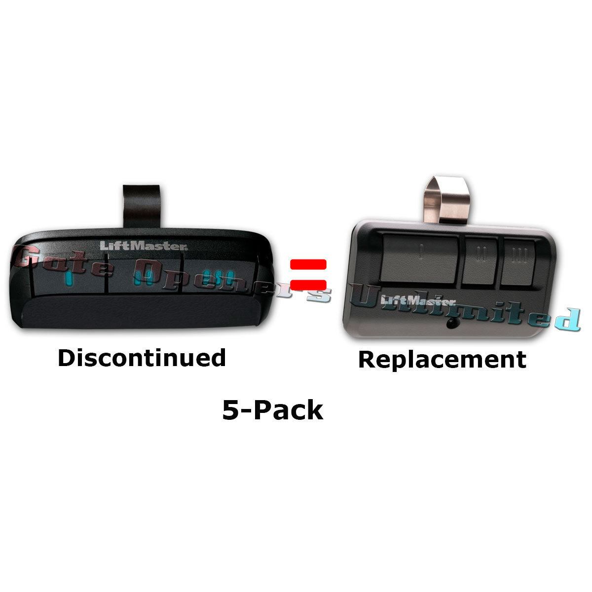 Liftmaster 895MAX 5-Pack 3-Button Premium Remote Replaced by 893MAX 3-Button