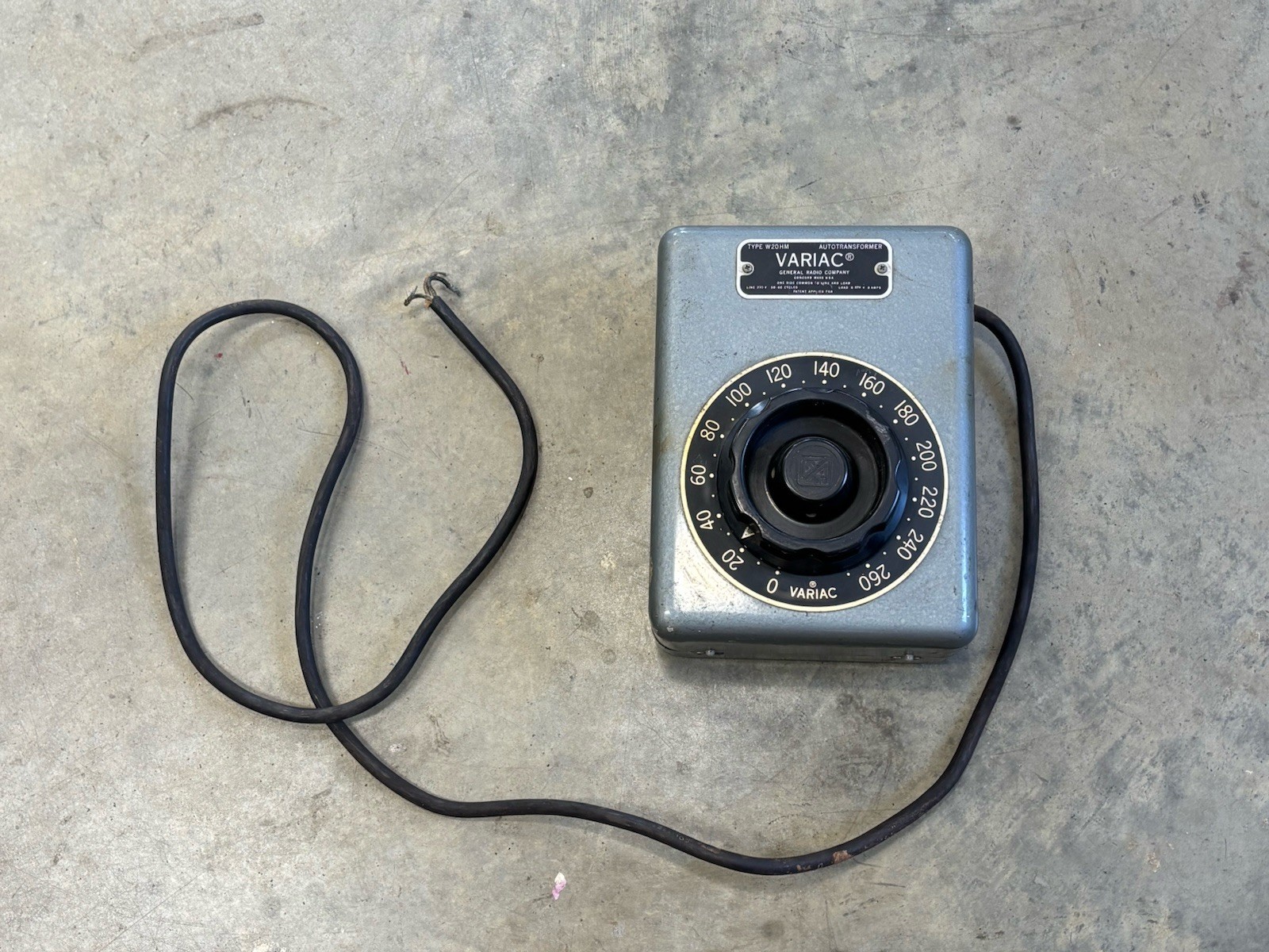 General Radio Company VARIAC Type W20HM Autotransformer *For Parts/Repair*