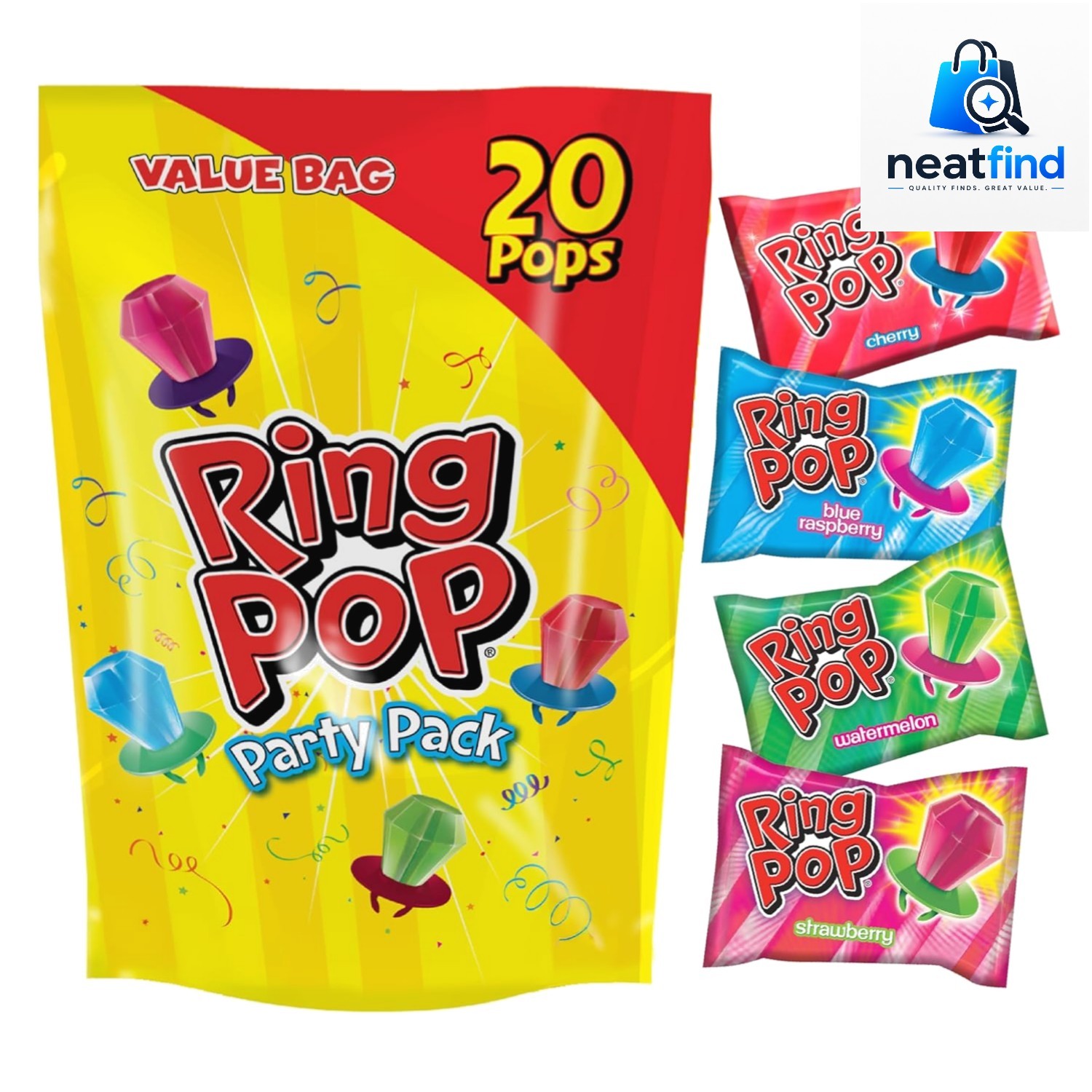 Lollipops - Bulk Candy Individually Wrapped Suckers Variety Party Pack- 20 Co...