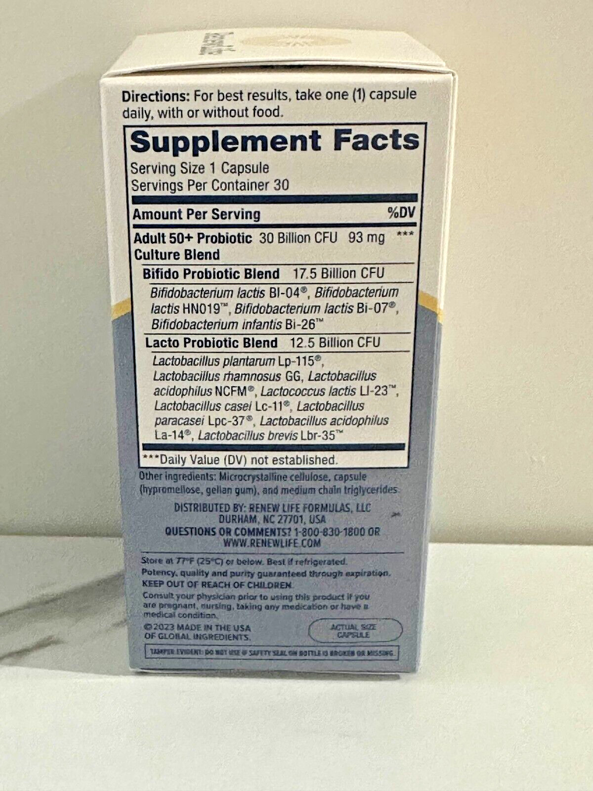 RenewLife Adult 50+ Probiotic 3 Billion CFU - Lot of 19