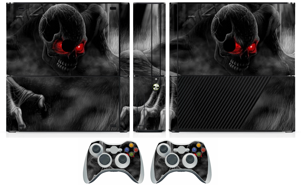 Dark Skull 205 Vinyl Decal Skin Sticker for Xbox360 Slim E and 2 controller skin