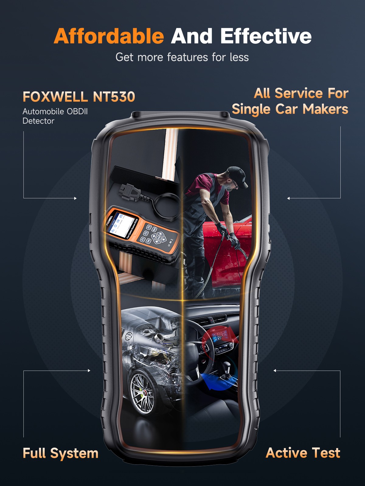 FOXWELL NT530 Plus For BMW Diagnostic Tool Bidirectional Injector Coding Scanner