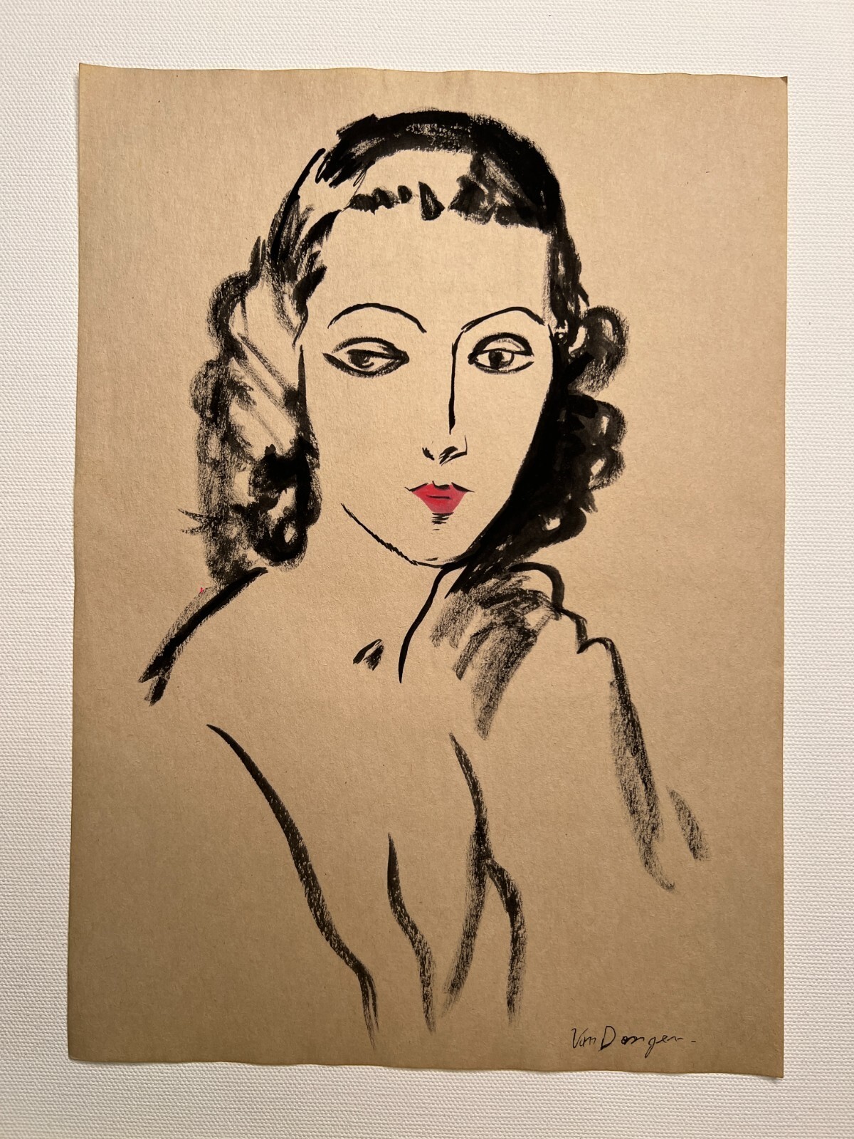 Kees van Dongen (Handmade) Drawing on paper  mixed media signed and stamped