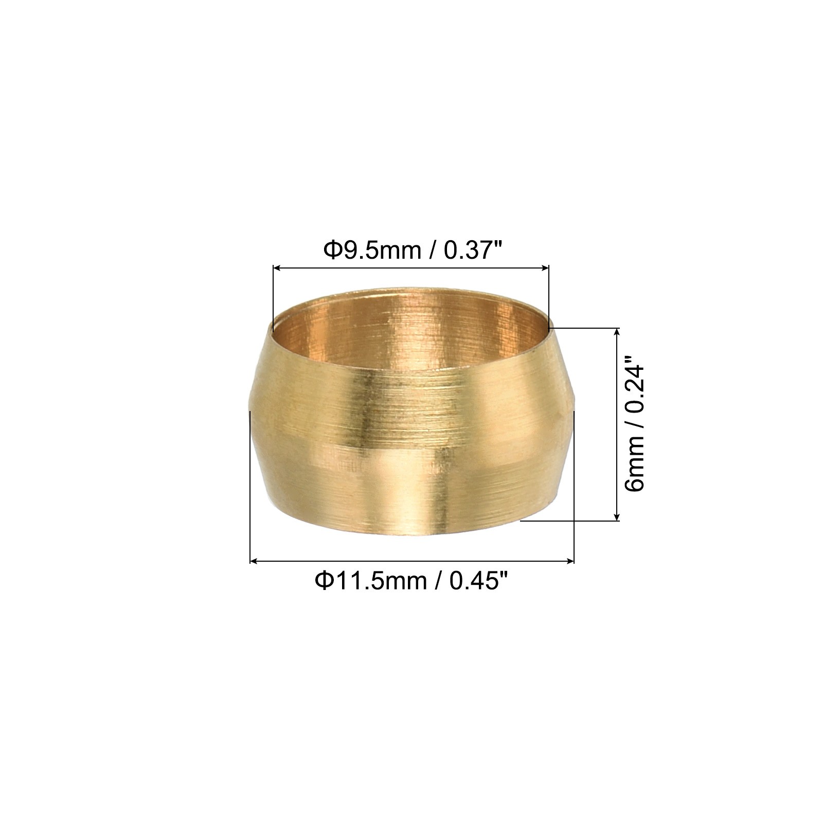 3/8" ID Brass Compression Sleeve Ferrules, 40 Pcs Brass Compression Fittings