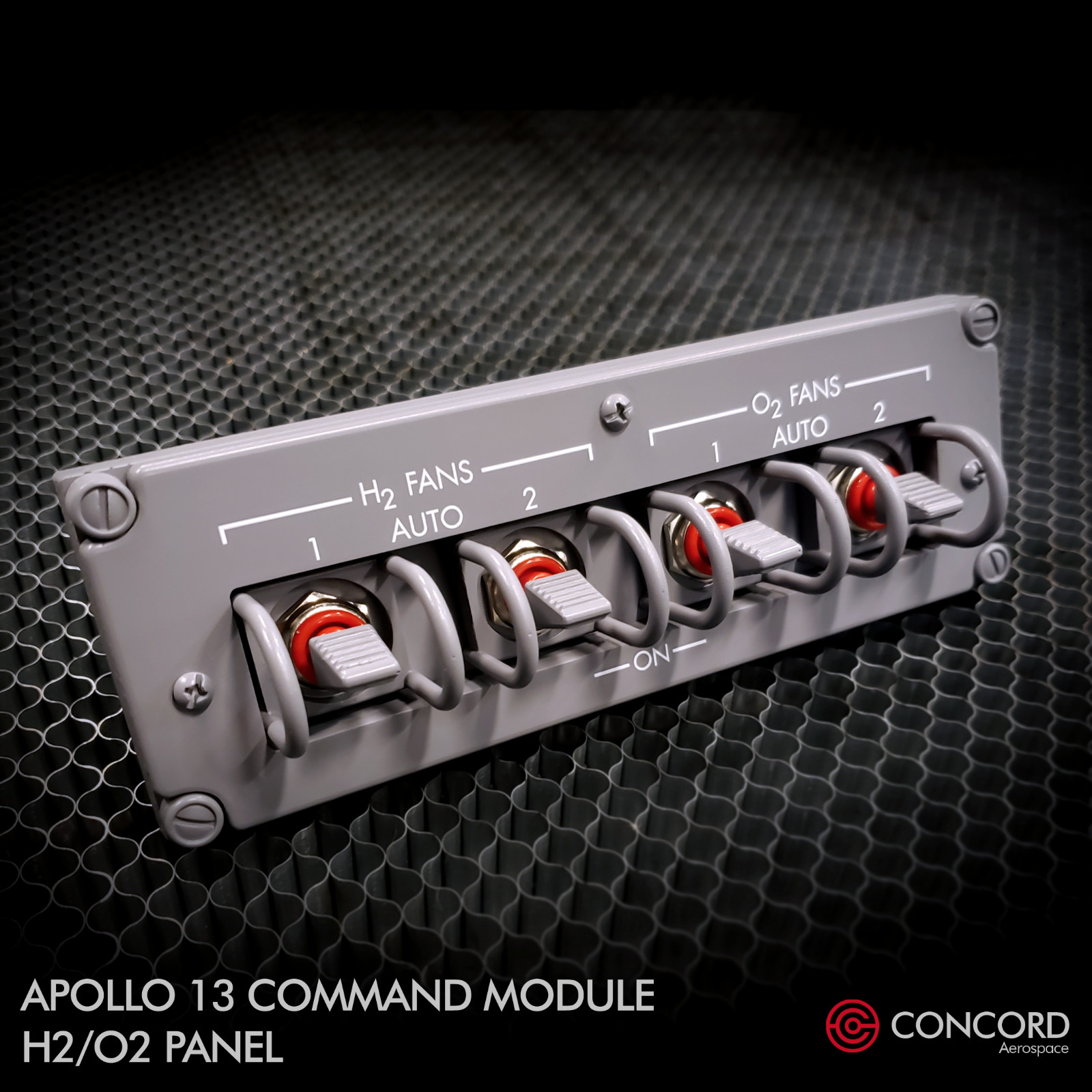 APOLLO 13 COMMAND MODULE QUAD SWITCH PANEL - H2-O2 FAN SWITCHES