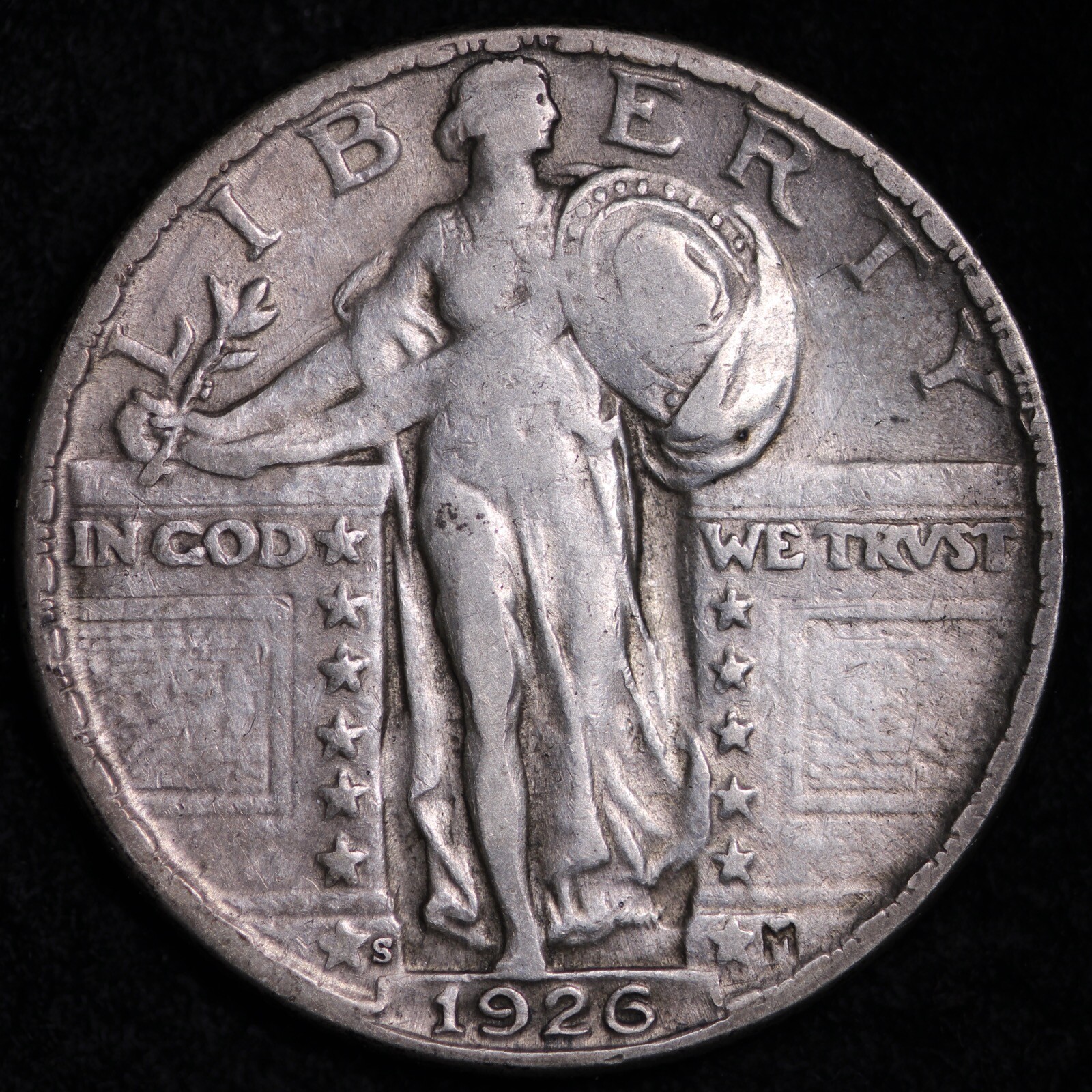 1926-S Standing Liberty Quarter XF+ E543 ZPS