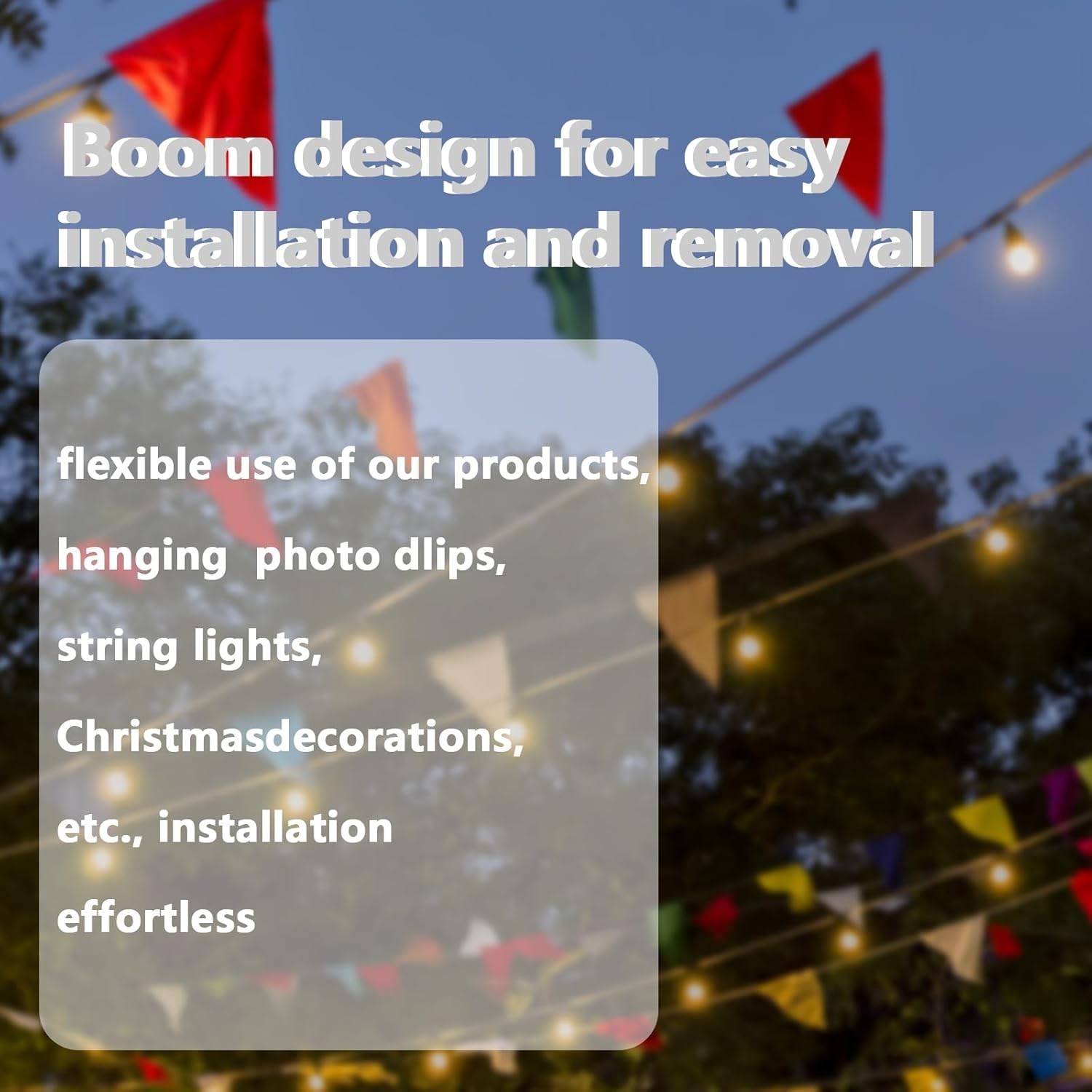 4 Pack String Light Poles,Hanging Light Poles for Outdoor String Lights, Meta...