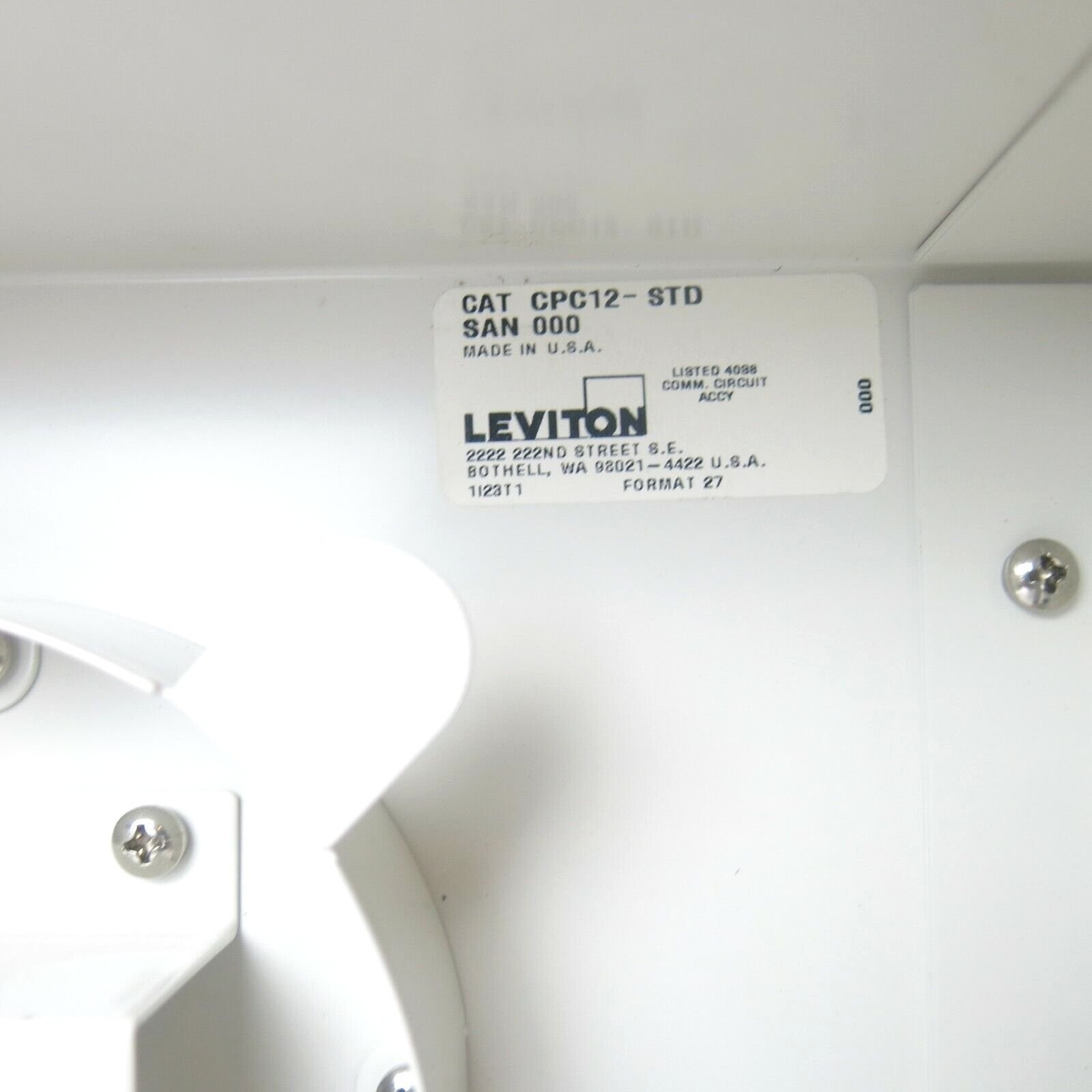LEVITON - CPC SERIES ( CPC12-STD ) FIBER OPTIC PATCH PANEL CENTER.