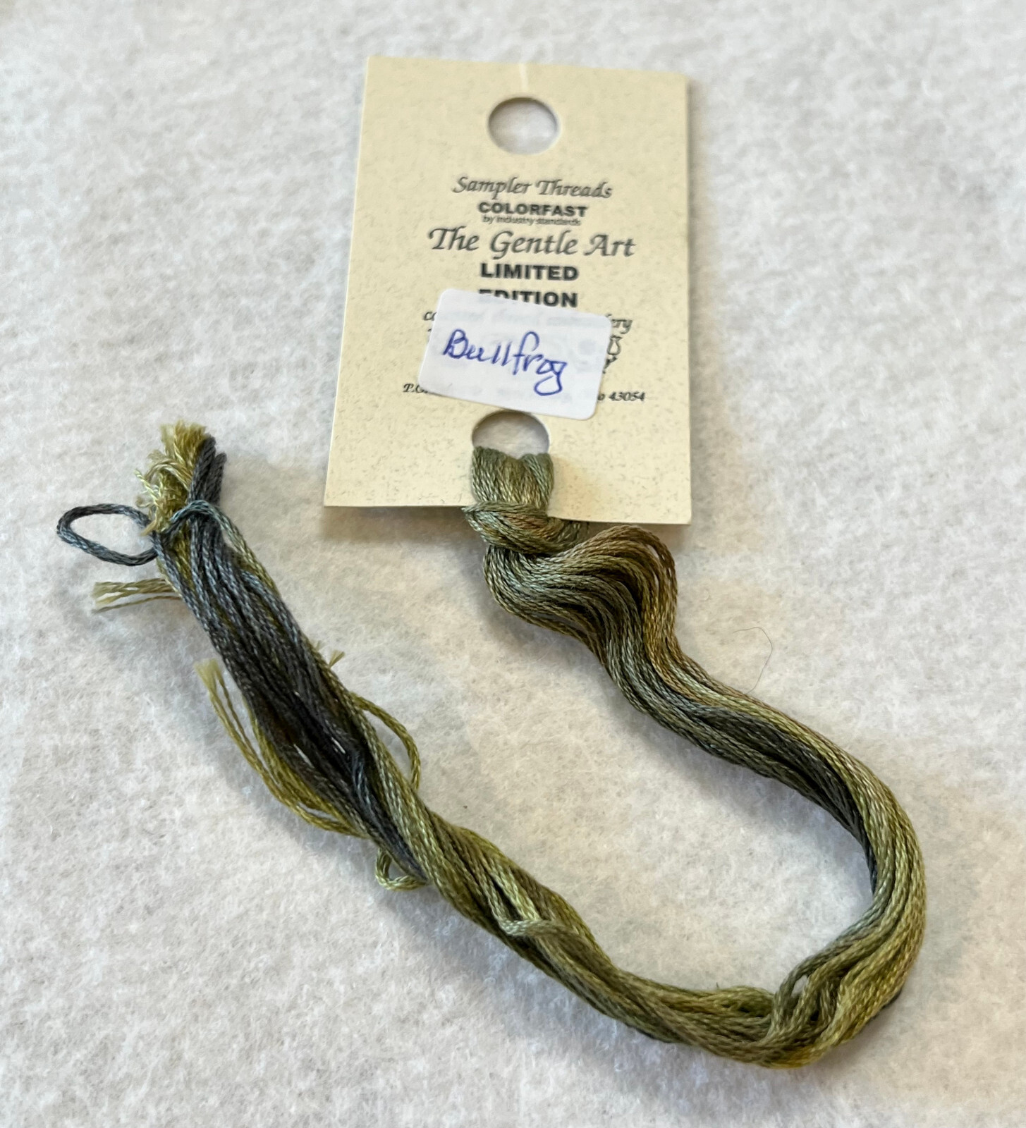 The Gentle Art - Sampler Cotton Floss - 10 Yd Skein Limited Edition - Bull Frog