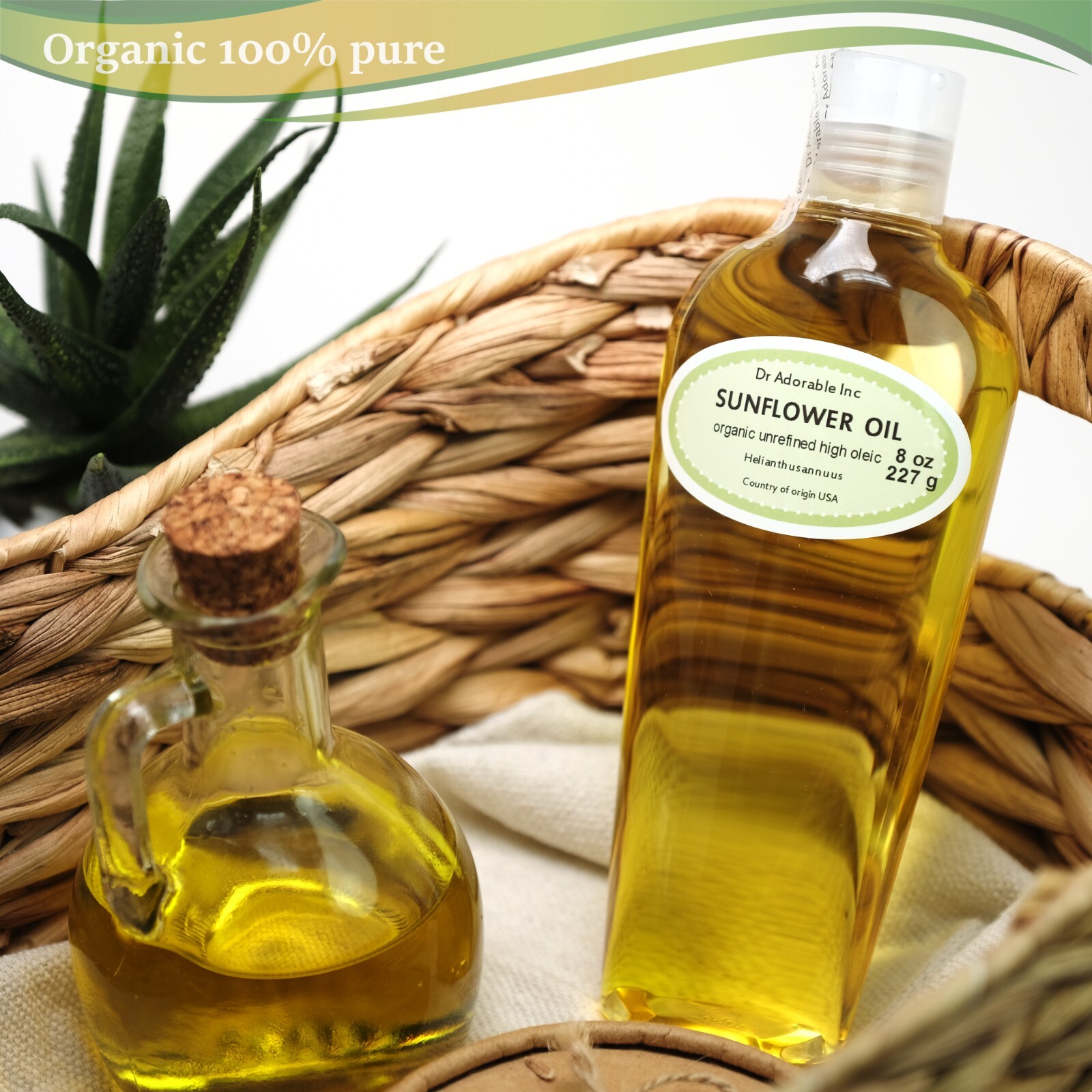 PURE UNREFINED SUNFLOWER OIL ORGANIC COLD PRESSED 2 OZ 4 OZ-UP TO 1 GALLON