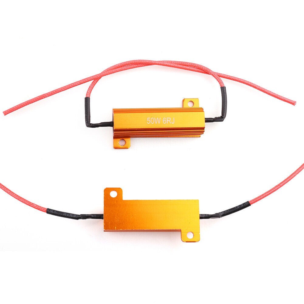 2pcs Load Resistor 50W 6RJ 6ohm LED Decoder FIX Hyper Flash Turn Signal Blinker