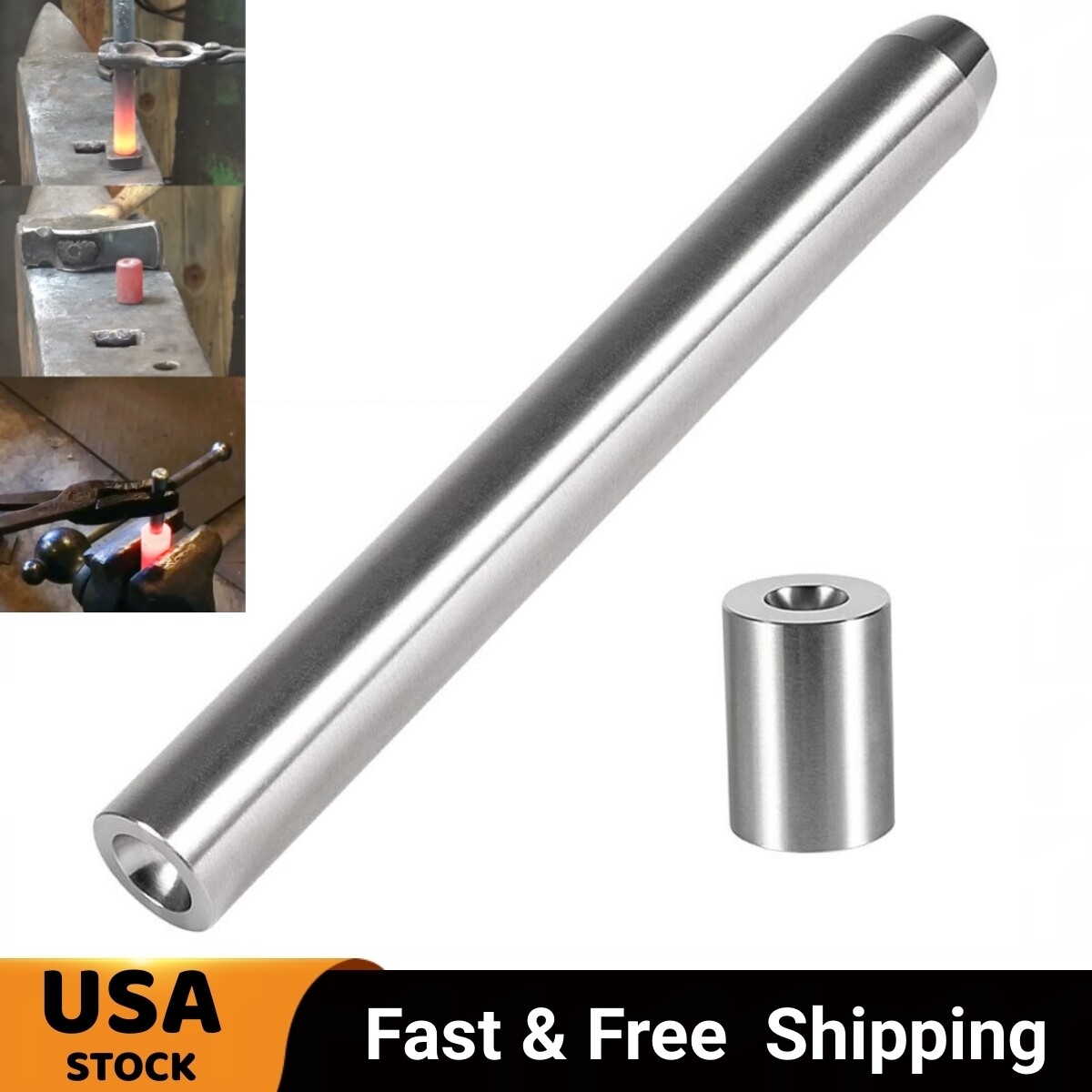 Blacksmith Rivet Doming Punch Bucking Tools Set 1/4" Shaft 1/2" Head 5/16" Dome