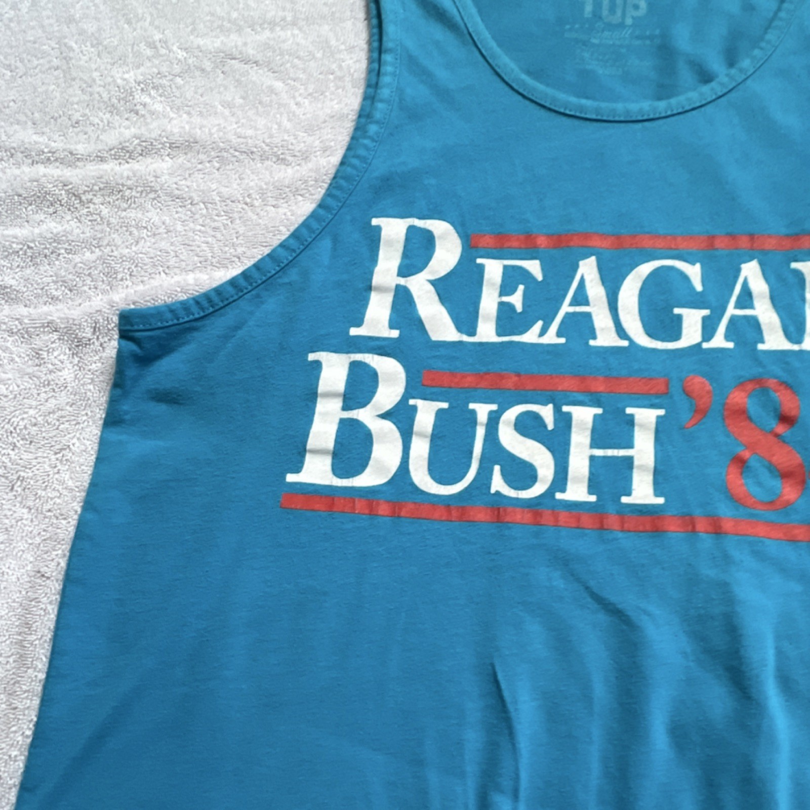 Vintage Reagan Bush 84 Tank Top USA Political Campaign 1984 Collectible