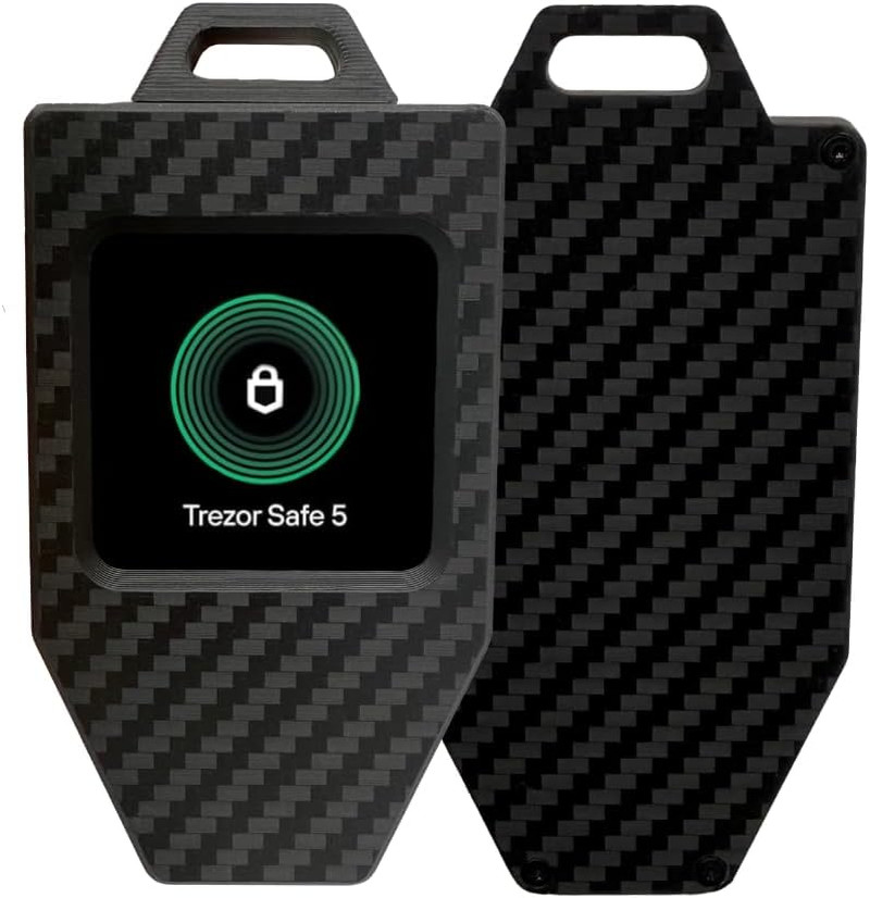 Carbon Fiber Case for Trezor Safe 5, Full Protection for Crypto Hardware Wallet