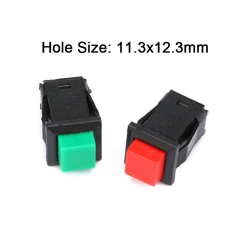 DS-429 Square Push Button Switch Latching Momentary On/Off SPST 2 Pin Red Green