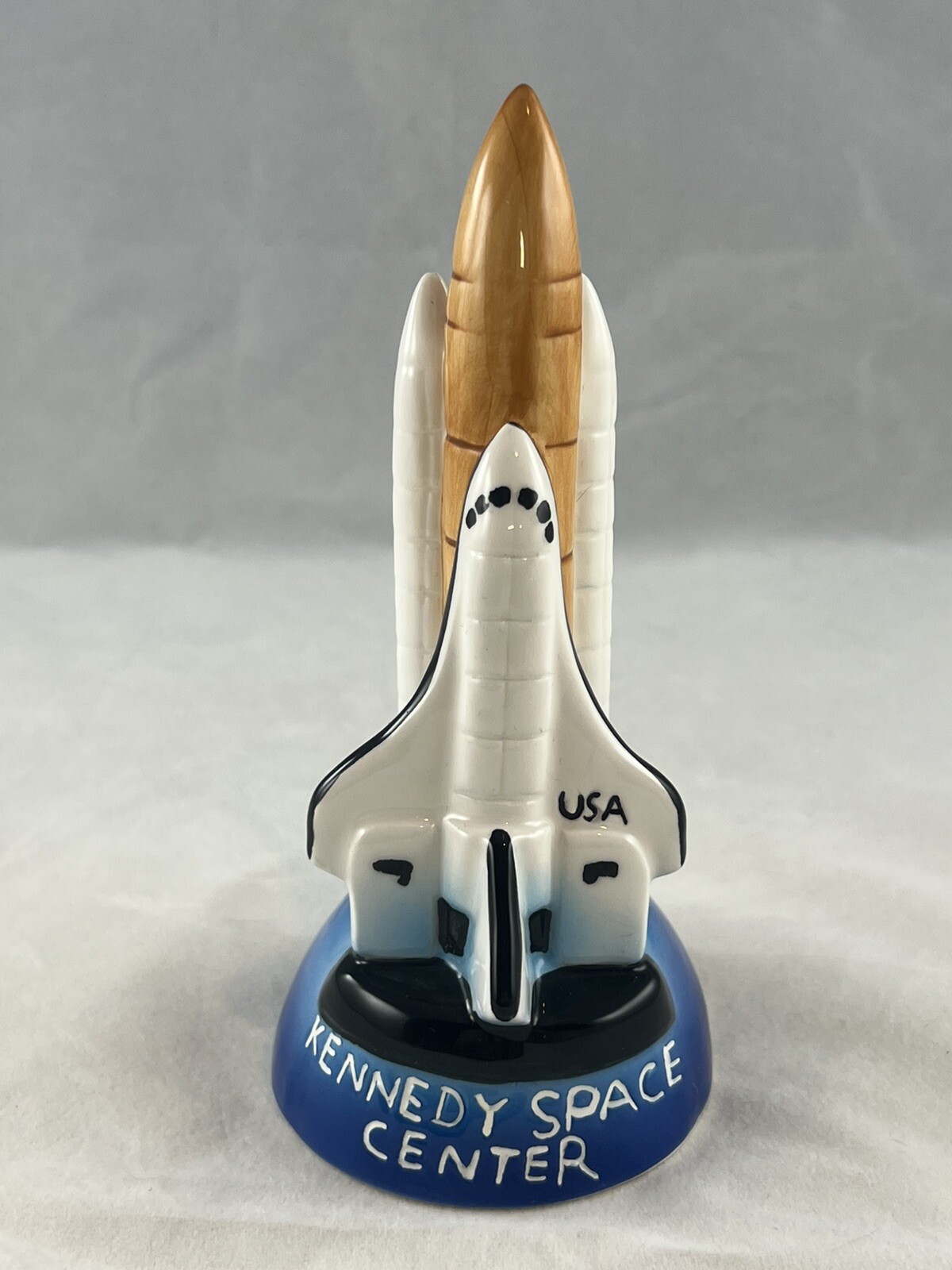 KENNEDY SPACE CENTER Ceramic Pottery BELL Souvenir ORNAMENT 16.5 cms