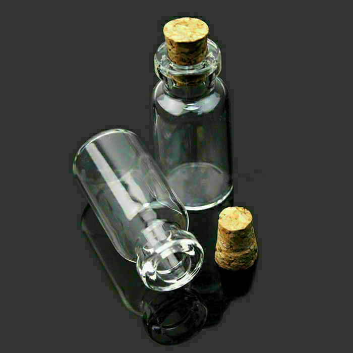 20/50/100pcs 2ml Small Glass Bottles Tiny Empty Clear Vials with Cork New
