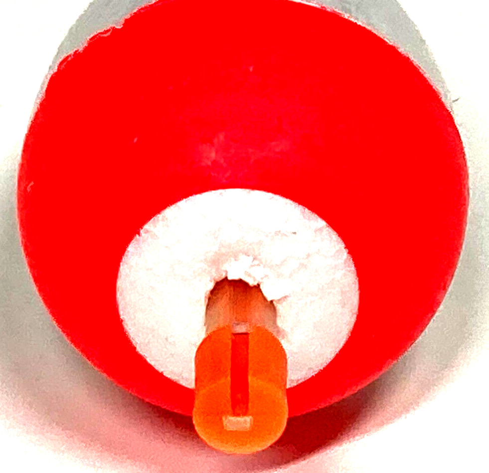SET OF 6 Red/White 1.25" Foam Pear Slotted Stick Float