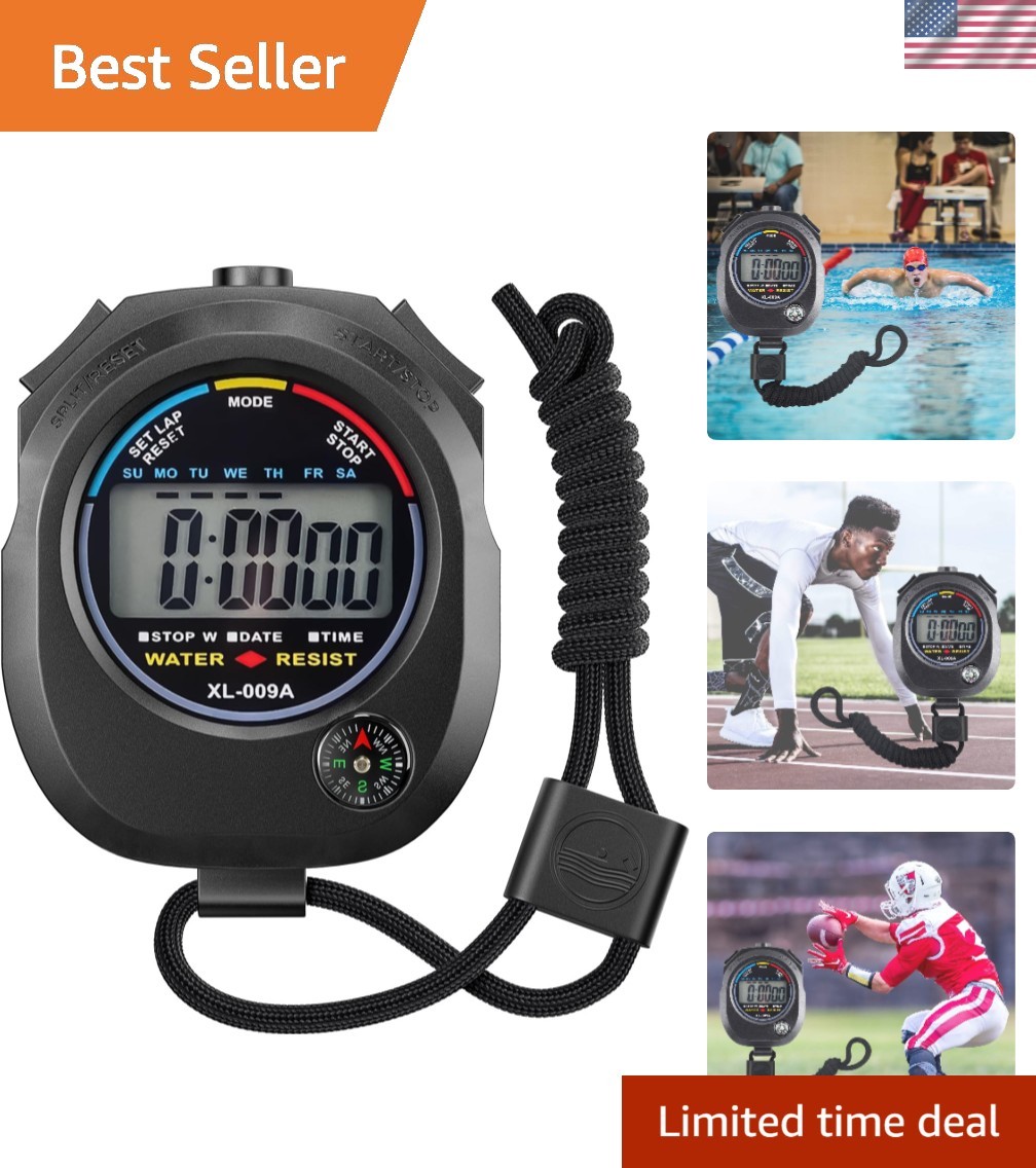 Multi-Function Digital Stopwatch and Timer - Large Display for Precise Timing