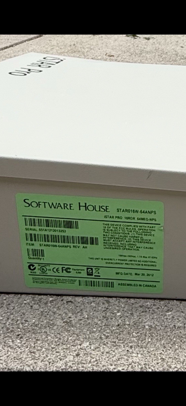 Software House iSTAR Pro Access Control Panel Controller STAR016W-64ANPS
