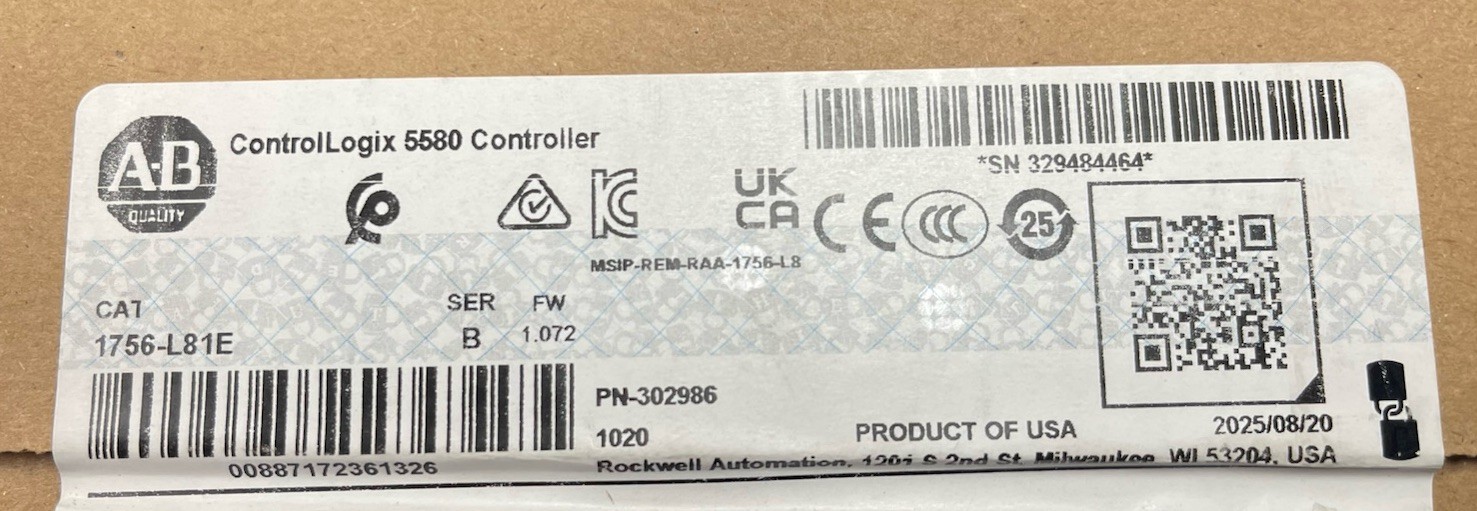 NEW PLC 1756-L81E ControlLogix 5580 Controller Processor 1756L81E