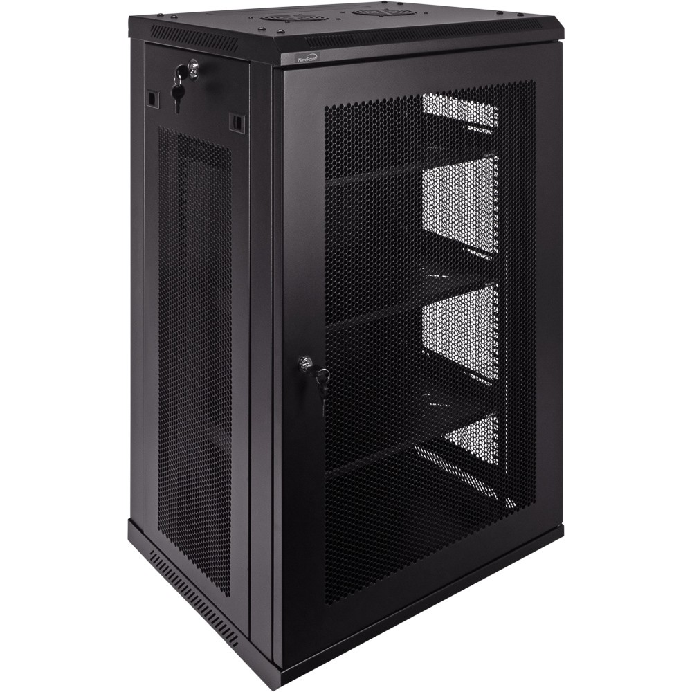 18U IT Wall Mount Network Server Data Cabinet Rack Perforated Door w/shelves