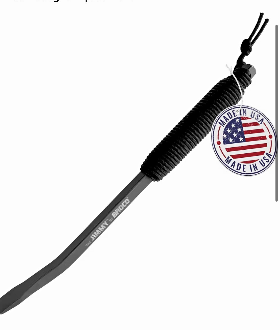 BRCC The Jimmy 10.5in Steel Pry Bar, Black, 1-Piece, 0.5in Width