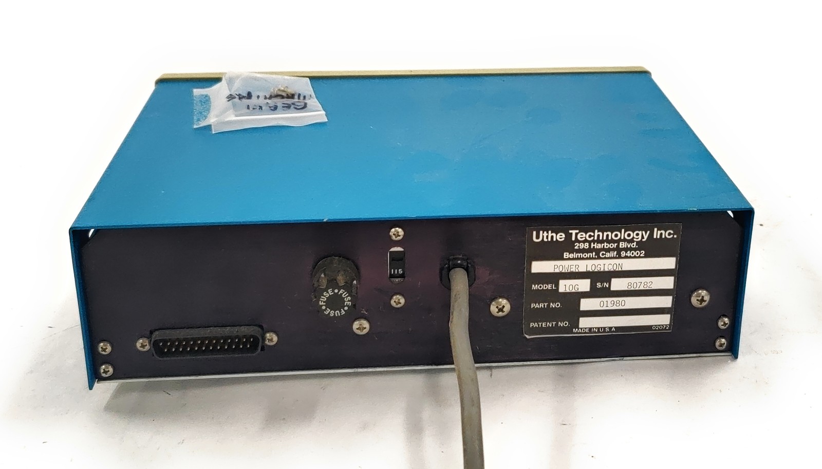 Uthe Technology Power Logicon Model 10G Controller Part 01980B, Untested